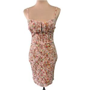 Y2K Style Corset Mini Dress Mesh Lace Overlay Bodycon Medium Floral Stretch